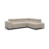 Canapé d'angle COLESIA convertible 5 places gris foncé velours côtelé – droit – 274x200cm 