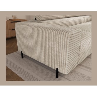 Canapé d'angle COLESIA convertible 5 places gris foncé velours côtelé – droit – 274x200cm 