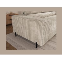 Canapé d'angle COLESIA convertible 5 places gris foncé velours côtelé – droit – 274x200cm 