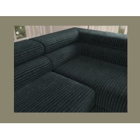 Canapé d'angle COLESIA convertible 5 places vert foncé velours côtelé – droit – 274x200cm 