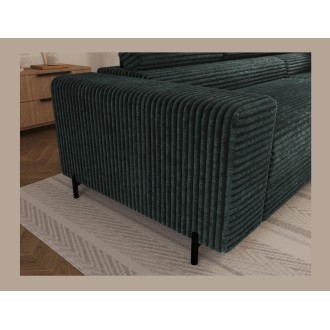 Canapé d'angle COLESIA convertible 5 places vert foncé velours côtelé – droit – 274x200cm 