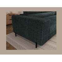 Canapé d'angle COLESIA convertible 5 places vert foncé velours côtelé – droit – 274x200cm 