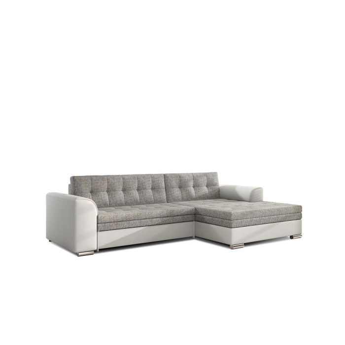 Canapé d’angle convertible CONFORTO 4 places gris et blanc – angle droit 