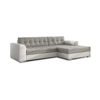 Canapé d’angle convertible CONFORTO 4 places gris et blanc – angle droit 