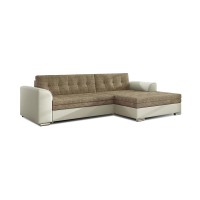Canapé d’angle convertible CONFORTO 4 places beige et crème – angle droit 