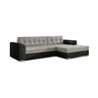 Canapé d’angle convertible CONFORTO 4 places gris et noir – angle droit 