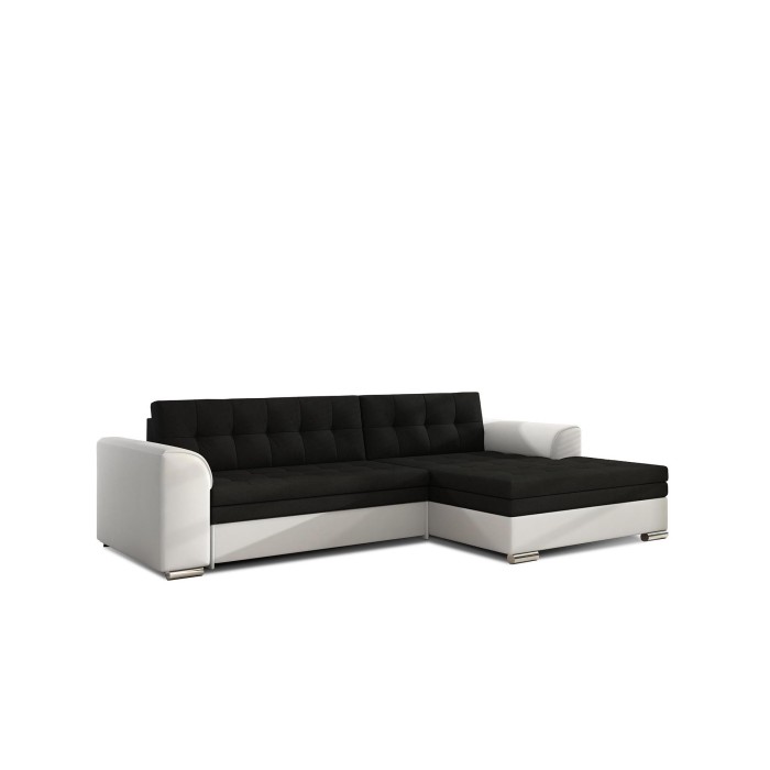 Canapé d’angle convertible CONFORTO 4 places noir et blanc – angle droit 