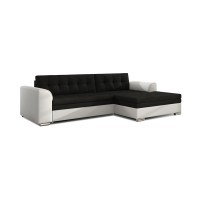 Canapé d’angle convertible CONFORTO 4 places noir et blanc – angle droit 