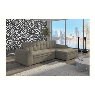 Canapé d’angle convertible CONFORTO 4 places gris – angle droit 
