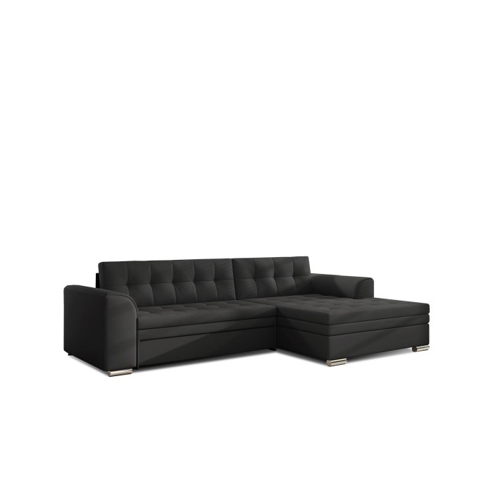 Canapé d’angle convertible CONFORTO 4 places noir – angle droit 