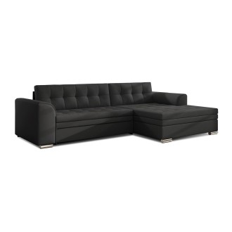 Canapé d’angle convertible CONFORTO 4 places noir – angle droit 