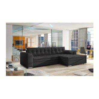 Canapé d’angle convertible CONFORTO 4 places noir – angle droit 