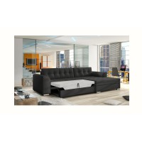 Canapé d’angle convertible CONFORTO 4 places noir – angle droit 