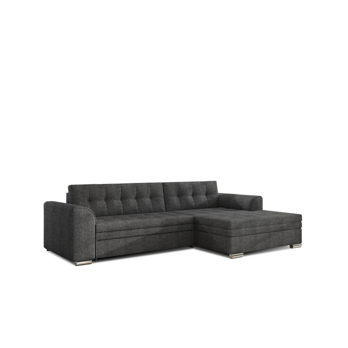 Canapé d’angle convertible CONFORTO 4 places gris foncé – angle droit 