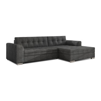 Canapé d’angle convertible CONFORTO 4 places gris foncé – angle droit 