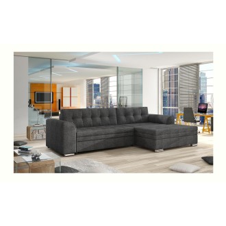 Canapé d’angle convertible CONFORTO 4 places gris foncé – angle droit 