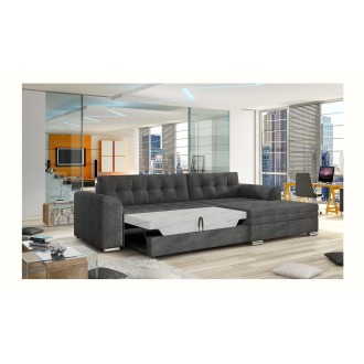 Canapé d’angle convertible CONFORTO 4 places gris foncé – angle droit 