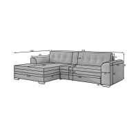 Canapé d’angle convertible CONFORTO 4 places gris – angle gauche 