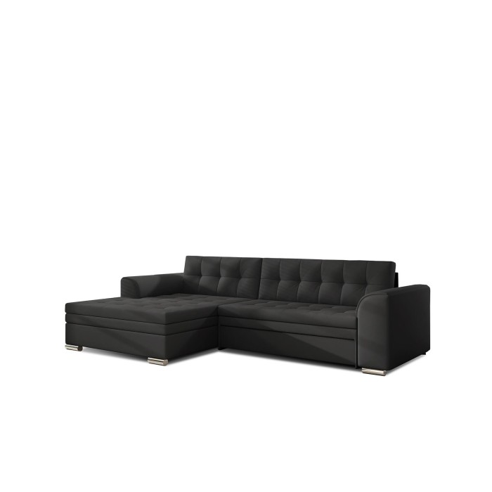 Canapé d’angle convertible CONFORTO 4 places noir – angle gauche 