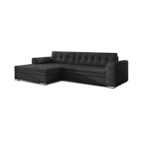 Canapé d’angle convertible CONFORTO 4 places noir – angle gauche 