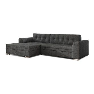 Canapé d’angle convertible CONFORTO 4 places gris foncé – angle gauche 