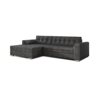 Canapé d’angle convertible CONFORTO 4 places gris foncé – angle gauche 