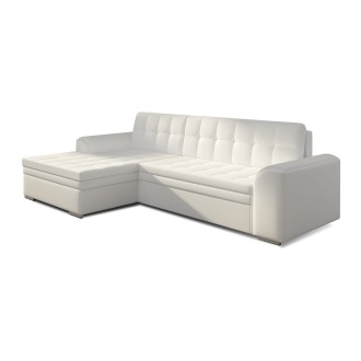 Canapé d’angle convertible CONFORTO 4 places blanc – angle gauche 