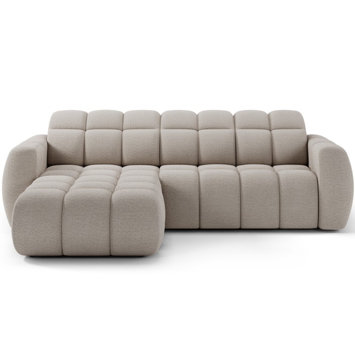 Canapé d’angle électrique FANOTI 3 places beige – angle gauche 