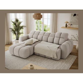 Canapé d’angle électrique FANOTI 3 places beige – angle gauche 