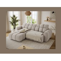 Canapé d’angle électrique FANOTI 3 places beige – angle gauche 