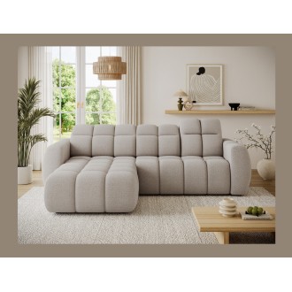 Canapé d’angle électrique FANOTI 3 places beige – angle gauche 