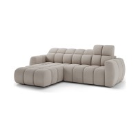 Canapé d’angle électrique FANOTI 3 places beige – angle gauche 