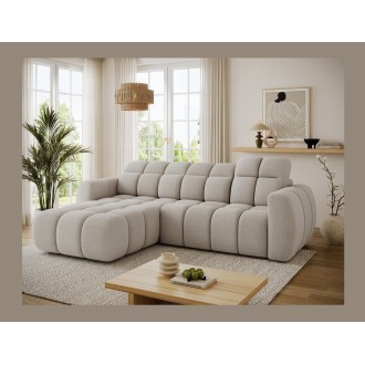 Canapé d’angle électrique FANOTI 3 places beige – angle gauche 
