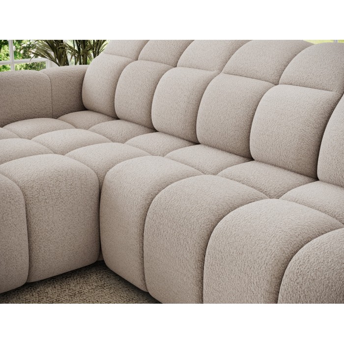 Canapé d’angle électrique FANOTI 3 places beige – angle gauche 