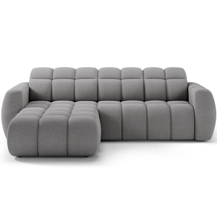 Canapé d’angle électrique FANOTI 3 places gris – angle gauche 