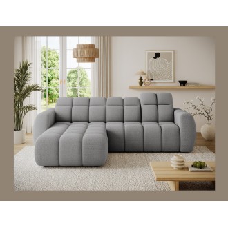 Canapé d’angle électrique FANOTI 3 places gris – angle gauche 