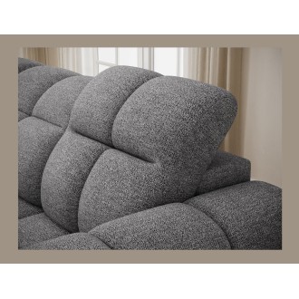 Canapé d’angle électrique FANOTI 3 places gris chiné – angle gauche 