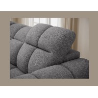 Canapé d’angle électrique FANOTI 3 places gris chiné – angle gauche 