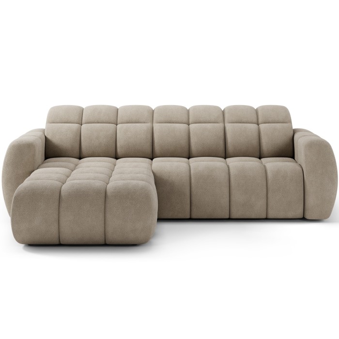Canapé d’angle électrique FANOTI 3 places beige – angle gauche – version 2 