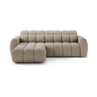 Canapé d’angle électrique FANOTI 3 places beige – angle gauche – version 2 