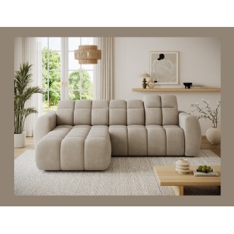 Canapé d’angle électrique FANOTI 3 places beige – angle gauche – version 2 