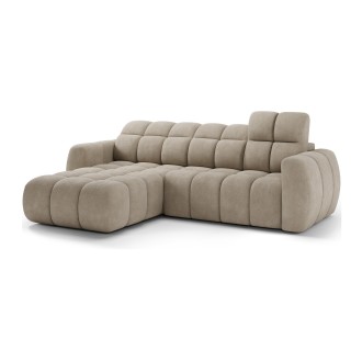 Canapé d’angle électrique FANOTI 3 places beige – angle gauche – version 2 