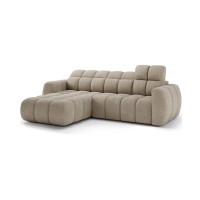 Canapé d’angle électrique FANOTI 3 places beige – angle gauche – version 2 