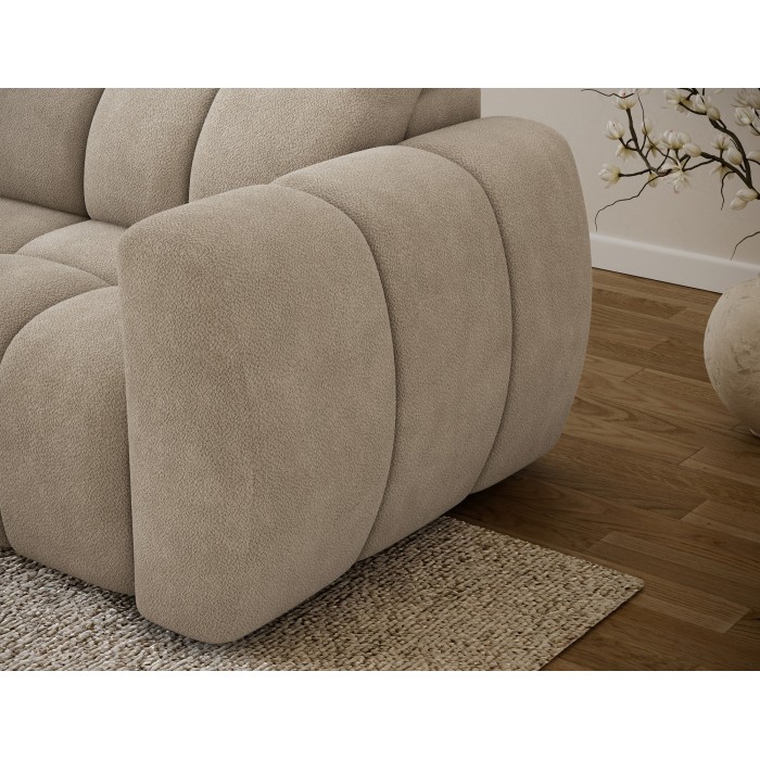 Canapé d’angle électrique FANOTI 3 places beige – angle gauche – version 2 