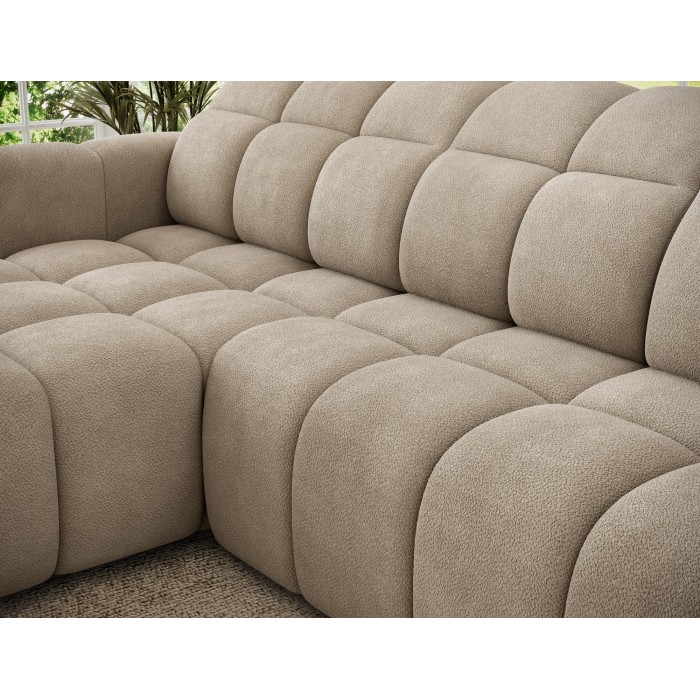 Canapé d’angle électrique FANOTI 3 places beige – angle gauche – version 2 