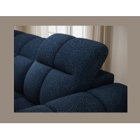Canapé d’angle électrique FANOTI 3 places bleu foncé – angle gauche 