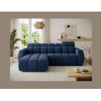 Canapé d’angle électrique FANOTI 3 places bleu foncé – angle gauche 