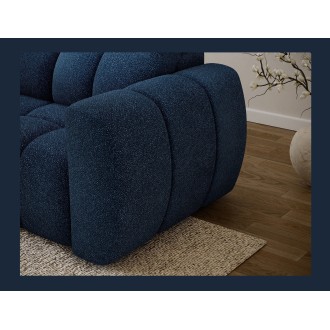 Canapé d’angle électrique FANOTI 3 places bleu foncé – angle gauche 