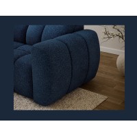 Canapé d’angle électrique FANOTI 3 places bleu foncé – angle gauche 