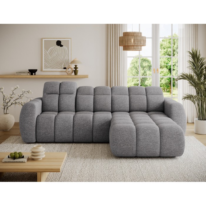 Canapé d’angle électrique FANOTI 3 places beige – angle droit 